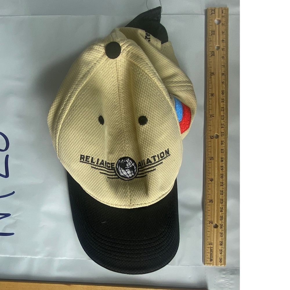 Reliance Aviation Embroidered Baseball Cap Black‎ Tan Globe Logo